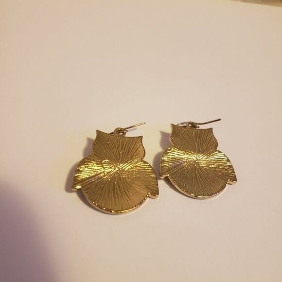 Floral Owl Enamel Earrings - Picture 2 of 3